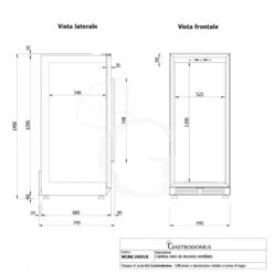 Cantina Vino Ventilata Porta Inox 280 LT 11 Ripiani 121 Bottiglie +5°C/+22°C -Vendite GATRODOMUS cantina vino ventilata porta inox 280 lt 11 ripiani 121 bottiglie 5c22c 9