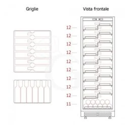 Cantina Vino Ventilata Porta Inox 420 LT 10 Ripiani 119 Bottiglie +5°C/+22°C -Vendite GATRODOMUS cantina vino ventilata porta inox 420 lt 10 ripiani 119 bottiglie 5c22c 7