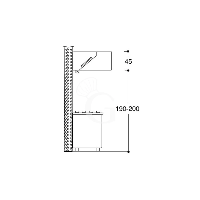 Cappa Kubica A Parete Con Motore Full Optional L1400xP1400xH450mm 4 Cappa Kubica A Parete Con Motore Full Optional L1400xP1400xH450mm - immagine 2