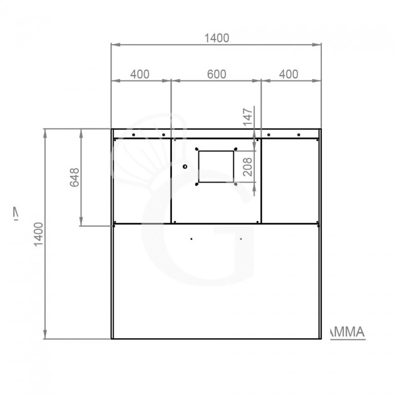 Cappa Kubica A Parete Con Motore Full Optional L1400xP1400xH450mm 5 Cappa Kubica A Parete Con Motore Full Optional L1400xP1400xH450mm - immagine 3