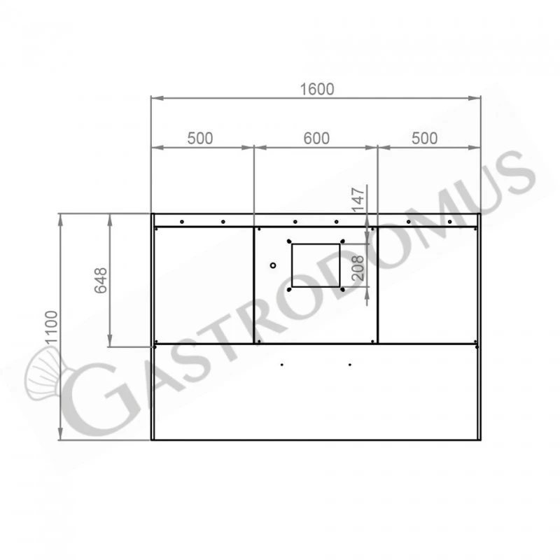 Cappa Kubica A Parete Con Motore Full Optional L1600xP1100xH450mm 5 Cappa Kubica A Parete Con Motore Full Optional L1600xP1100xH450mm - immagine 3