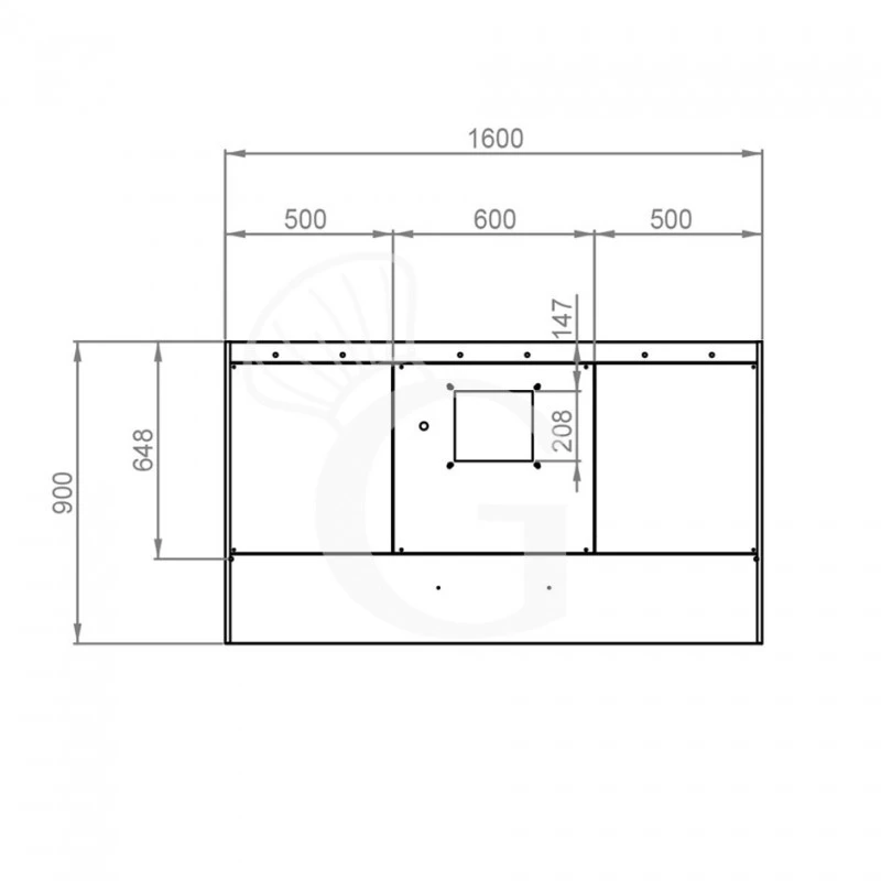 Cappa Kubica A Parete Con Motore Full Optional L1600xP900xH450mm 5 Cappa Kubica A Parete Con Motore Full Optional L1600xP900xH450mm - immagine 3