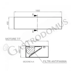 Cappa Kubica A Parete Con Motore Full Optional L1800xP900xH450mm -Vendite GATRODOMUS cappa kubica a parete full optional con motore l1800xp900xh450mm 3