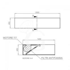 Cappa Kubica A Parete Con Motore Full Optional L2000xP1400xH450mm -Vendite GATRODOMUS cappa kubica a parete full optional con motore l2000xp1400xh450mm 3
