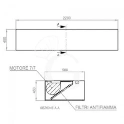 Cappa Kubica A Parete Con Motore Full Optional L2200xP900xH450mm -Vendite GATRODOMUS cappa kubica a parete full optional con motore l2200xp900xh450mm 3