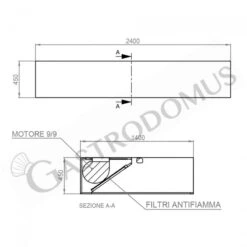Cappa Kubica A Parete Con Motore Full Optional L2400xP1400xH450mm 9 Cappa Kubica A Parete Con Motore Full Optional L2400xP1400xH450mm -Vendite GATRODOMUS cappa kubica a parete full optional con motore l2400xp1400xh450mm 3