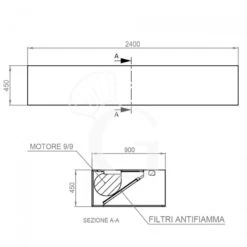 Cappa Kubica A Parete Con Motore Full Optional L2400xP900xH450mm 9 Cappa Kubica A Parete Con Motore Full Optional L2400xP900xH450mm -Vendite GATRODOMUS cappa kubica a parete full optional con motore l2400xp900xh450mm 3
