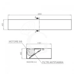 Cappa Kubica A Parete Con Motore Full Optional L2800xP1100xH450mm 10 Cappa Kubica A Parete Con Motore Full Optional L2800xP1100xH450mm -Vendite GATRODOMUS cappa kubica a parete full optional con motore l2800xp1100xh450mm 3