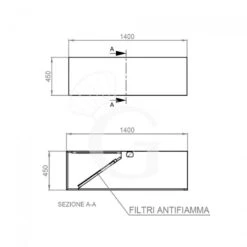 Cappa Kubica A Parete Senza Motore L1400xP1400xH450mm -Vendite GATRODOMUS cappa kubica a parete senza motore l1400xp1400xh450mm 3