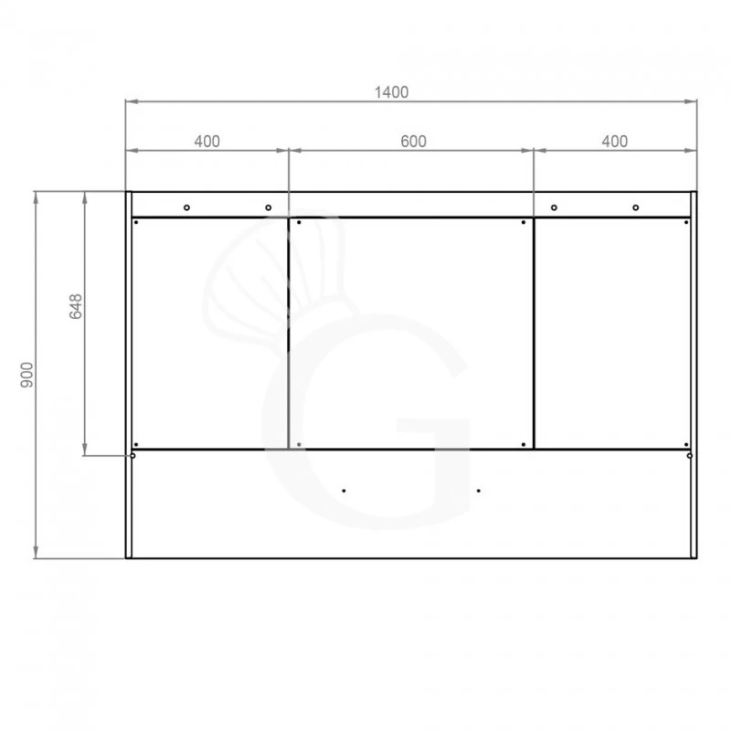 Cappa Kubica A Parete Senza Motore L1400xP900xH450mm 5 Cappa Kubica A Parete Senza Motore L1400xP900xH450mm - immagine 3