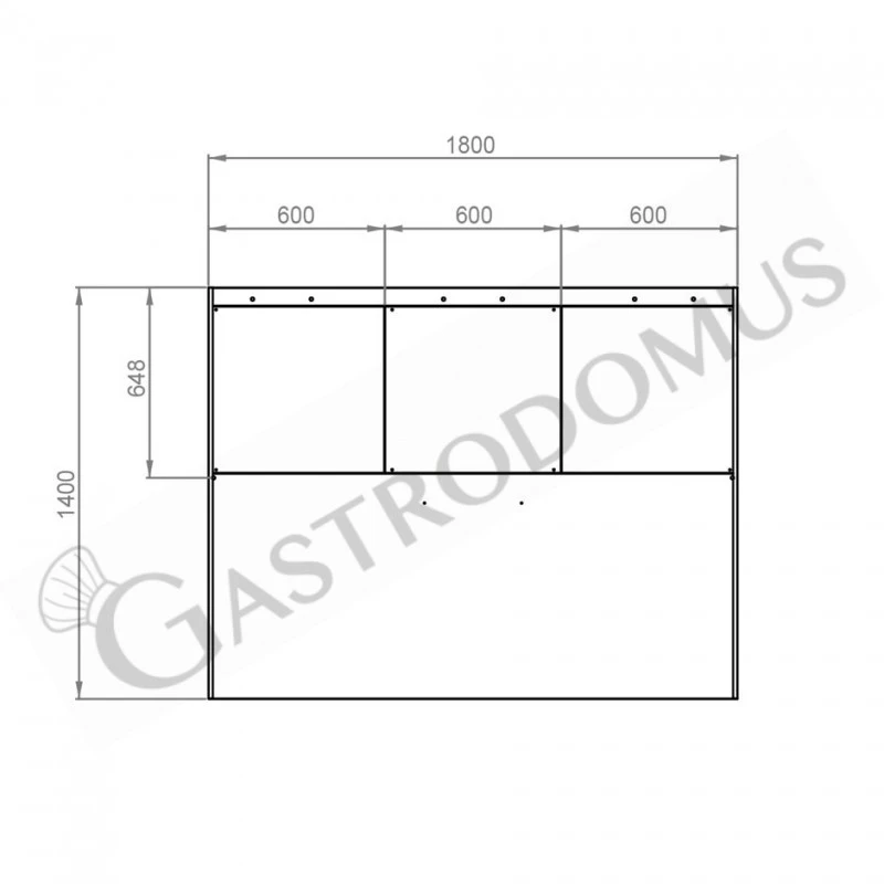 Cappa Kubica A Parete Senza Motore L1800xP1400xH450mm 5 Cappa Kubica A Parete Senza Motore L1800xP1400xH450mm - immagine 3