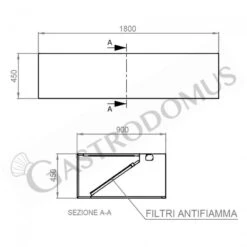 Cappa Kubica A Parete Senza Motore L1800xP900xH450mm -Vendite GATRODOMUS cappa kubica a parete senza motore l1800xp900xh450mm 3