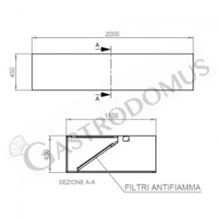 Cappa Kubica A Parete Senza Motore L2000xP1100xH450mm -Vendite GATRODOMUS cappa kubica a parete senza motore l2000xp1100xh450mm 3