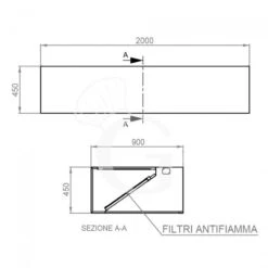 Cappa Kubica A Parete Senza Motore L2000xP900xH450mm -Vendite GATRODOMUS cappa kubica a parete senza motore l2000xp900xh450mm 3