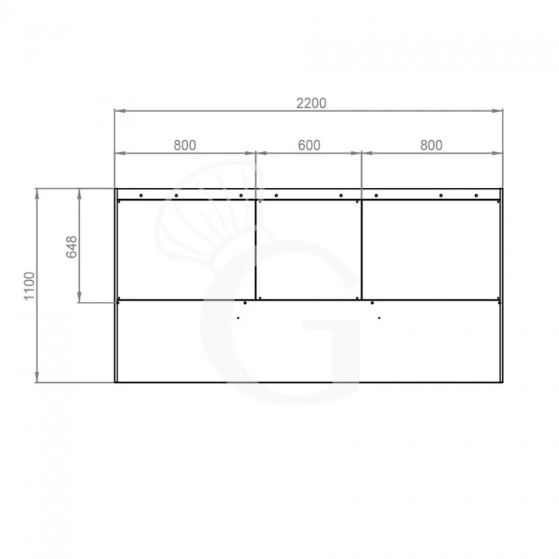 Cappa Kubica A Parete Senza Motore L2200xP1100xH450mm 5 Cappa Kubica A Parete Senza Motore L2200xP1100xH450mm - immagine 3