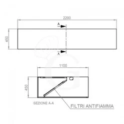 Cappa Kubica A Parete Senza Motore L2200xP1100xH450mm 9 Cappa Kubica A Parete Senza Motore L2200xP1100xH450mm -Vendite GATRODOMUS cappa kubica a parete senza motore l2200xp1100xh450mm 3