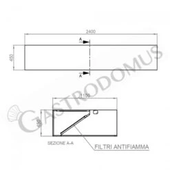Cappa Kubica A Parete Senza Motore L2400xP1100xH450mm -Vendite GATRODOMUS cappa kubica a parete senza motore l2400xp1100xh450mm 3