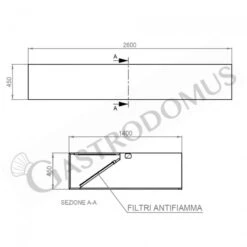 Cappa Kubica A Parete Senza Motore L2600xP1400xH450mm -Vendite GATRODOMUS cappa kubica a parete senza motore l2600xp1400xh450mm 3
