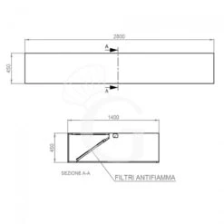 Cappa Kubica A Parete Senza Motore L2800xP1400xH450mm 9 Cappa Kubica A Parete Senza Motore L2800xP1400xH450mm -Vendite GATRODOMUS cappa kubica a parete senza motore l2800xp1400xh450mm 3
