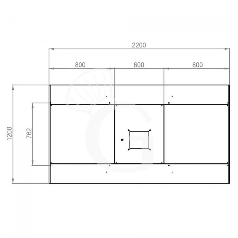 Cappa Kubica Centrale Con Motore Full Optional L2200xP1200xH450mm 5 Cappa Kubica Centrale Con Motore Full Optional L2200xP1200xH450mm - immagine 3