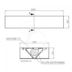 Cappa Kubica Centrale Con Motore Full Optional L2200xP1200xH450mm 9 Cappa Kubica Centrale Con Motore Full Optional L2200xP1200xH450mm -Vendite GATRODOMUS cappa kubica centrale full optional con motore l2200xp1200xh450mm 3
