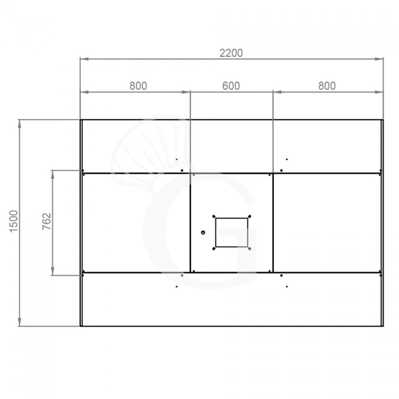 Cappa Kubica Centrale Con Motore Full Optional L2200xP1500xH450mm 5 Cappa Kubica Centrale Con Motore Full Optional L2200xP1500xH450mm - immagine 3