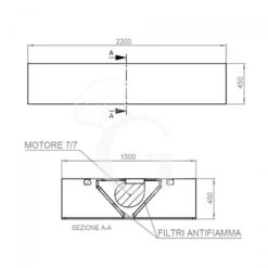 Cappa Kubica Centrale Con Motore Full Optional L2200xP1500xH450mm 9 Cappa Kubica Centrale Con Motore Full Optional L2200xP1500xH450mm -Vendite GATRODOMUS cappa kubica centrale full optional con motore l2200xp1500xh450mm 3