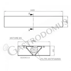 Cappa Kubica Centrale Con Motore Full Optional L2400xP1500xH450mm -Vendite GATRODOMUS cappa kubica centrale full optional con motore l2400xp1500xh450mm 3