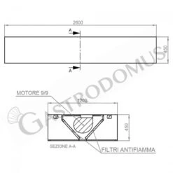 Cappa Kubica Centrale Con Motore Full Optional L2600xP1200xH450mm 9 Cappa Kubica Centrale Con Motore Full Optional L2600xP1200xH450mm -Vendite GATRODOMUS cappa kubica centrale full optional con motore l2600xp1200xh450mm 3