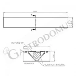 Cappa Kubica Centrale Con Motore Full Optional L2800xP1200xH450mm -Vendite GATRODOMUS cappa kubica centrale full optional con motore l2800xp1200xh450mm 3