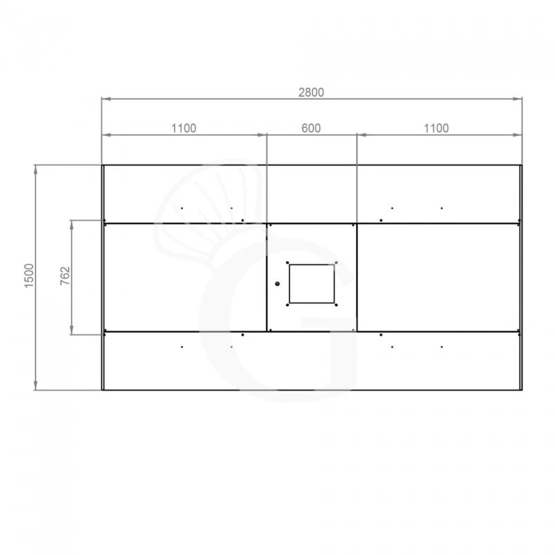 Cappa Kubica Centrale Con Motore Full Optional L2800xP1500xH450mm 5 Cappa Kubica Centrale Con Motore Full Optional L2800xP1500xH450mm - immagine 3