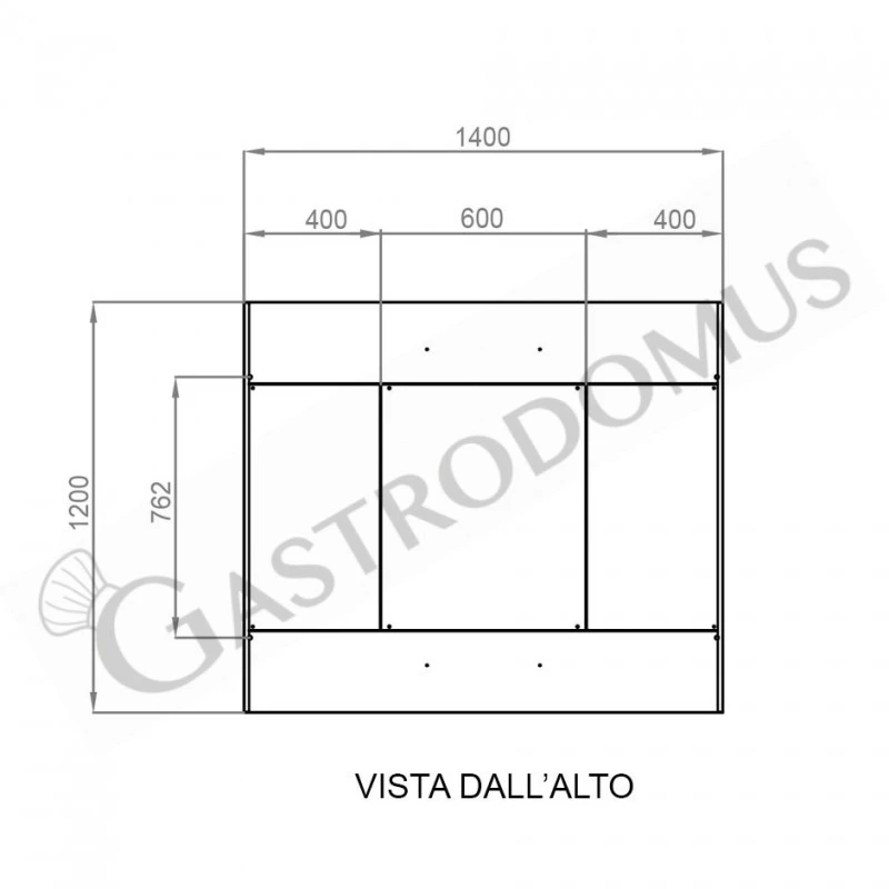 Cappa Kubica Centrale Senza Motore L1400xP1200xH450mm 5 Cappa Kubica Centrale Senza Motore L1400xP1200xH450mm - immagine 3