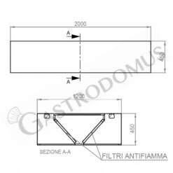 Cappa Kubica Centrale Senza Motore L2000xP1200xH450mm -Vendite GATRODOMUS cappa kubica centrale senza motore l2000xp1200xh450mm 3