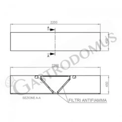 Cappa Kubica Centrale Senza Motore L2200xP2200xH450mm -Vendite GATRODOMUS cappa kubica centrale senza motore l2200xp2200xh450mm 3