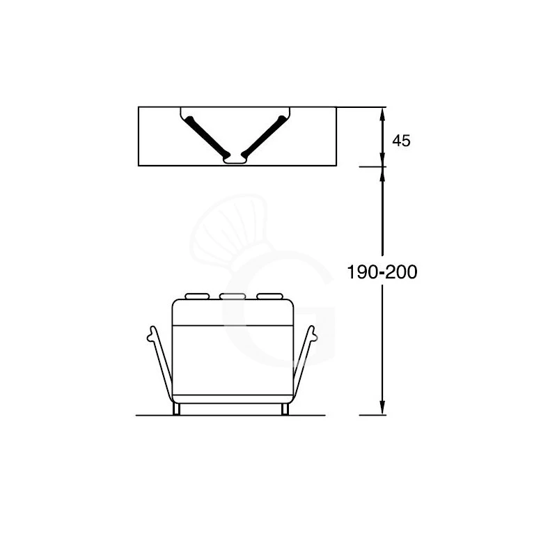 Cappa Kubica Centrale Senza Motore L2400xP1200xH450mm 4 Cappa Kubica Centrale Senza Motore L2400xP1200xH450mm - immagine 2