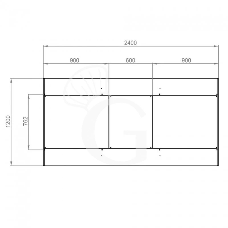 Cappa Kubica Centrale Senza Motore L2400xP1200xH450mm 5 Cappa Kubica Centrale Senza Motore L2400xP1200xH450mm - immagine 3