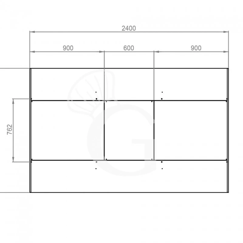 Cappa Kubica Centrale Senza Motore L2400xP1500xH450mm 5 Cappa Kubica Centrale Senza Motore L2400xP1500xH450mm - immagine 3