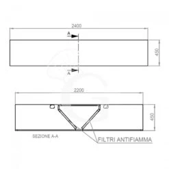 Cappa Kubica Centrale Senza Motore L2400xP2200xH450mm -Vendite GATRODOMUS cappa kubica centrale senza motore l2400xp2200xh450mm 3