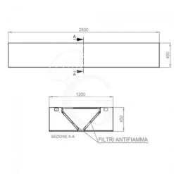 Cappa Kubica Centrale Senza Motore L2800xP1200xH450mm -Vendite GATRODOMUS cappa kubica centrale senza motore l2800xp1200xh450mm 3