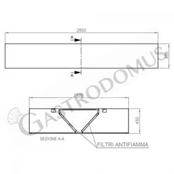Cappa Kubica Centrale Senza Motore L2800xP1800xH450mm -Vendite GATRODOMUS cappa kubica centrale senza motore l2800xp1800xh450mm 3