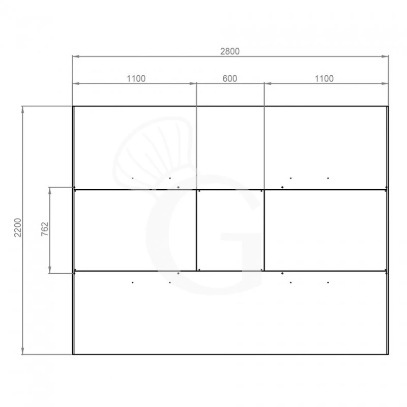 Cappa Kubica Centrale Senza Motore L2800xP2200xH450mm 5 Cappa Kubica Centrale Senza Motore L2800xP2200xH450mm - immagine 3