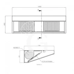 Cappa Snack A Parete Con Motore Full Optional L1400xP1100xH450mm -Vendite GATRODOMUS cappa snack a parete con motore full optional l1400xp1100xh450mm 3