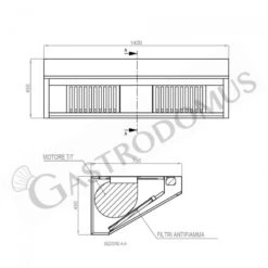 Cappa Snack A Parete Con Motore Full Optional L1400xP700xH450mm -Vendite GATRODOMUS cappa snack a parete con motore full optional l1400xp700xh450mm 3