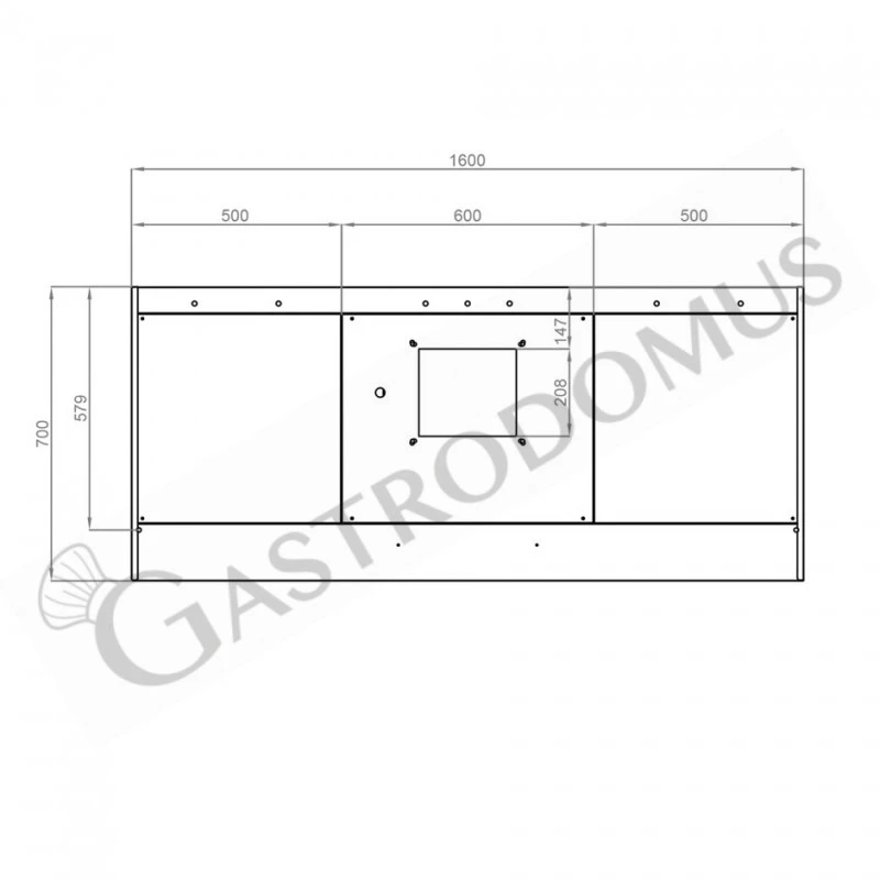 Cappa Snack A Parete Con Motore Full Optional L1600xP700xH450mm 5 Cappa Snack A Parete Con Motore Full Optional L1600xP700xH450mm - immagine 3