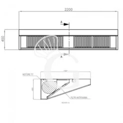 Cappa Snack A Parete Con Motore Full Optional L2200xP1100xH450mm -Vendite GATRODOMUS cappa snack a parete con motore full optional l2200xp1100xh450mm 3