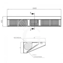 Cappa Snack A Parete Con Motore Full Optional L2400xP900xH450mm 9 Cappa Snack A Parete Con Motore Full Optional L2400xP900xH450mm -Vendite GATRODOMUS cappa snack a parete con motore full optional l2400xp900xh450mm 3