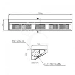 Cappa Snack A Parete Con Motore Full Optional L2600xP700xH450mm -Vendite GATRODOMUS cappa snack a parete con motore full optional l2600xp700xh450mm 3