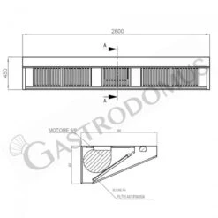 Cappa Snack A Parete Con Motore Full Optional L2600xP900xH450mm -Vendite GATRODOMUS cappa snack a parete con motore full optional l2600xp900xh450mm 3