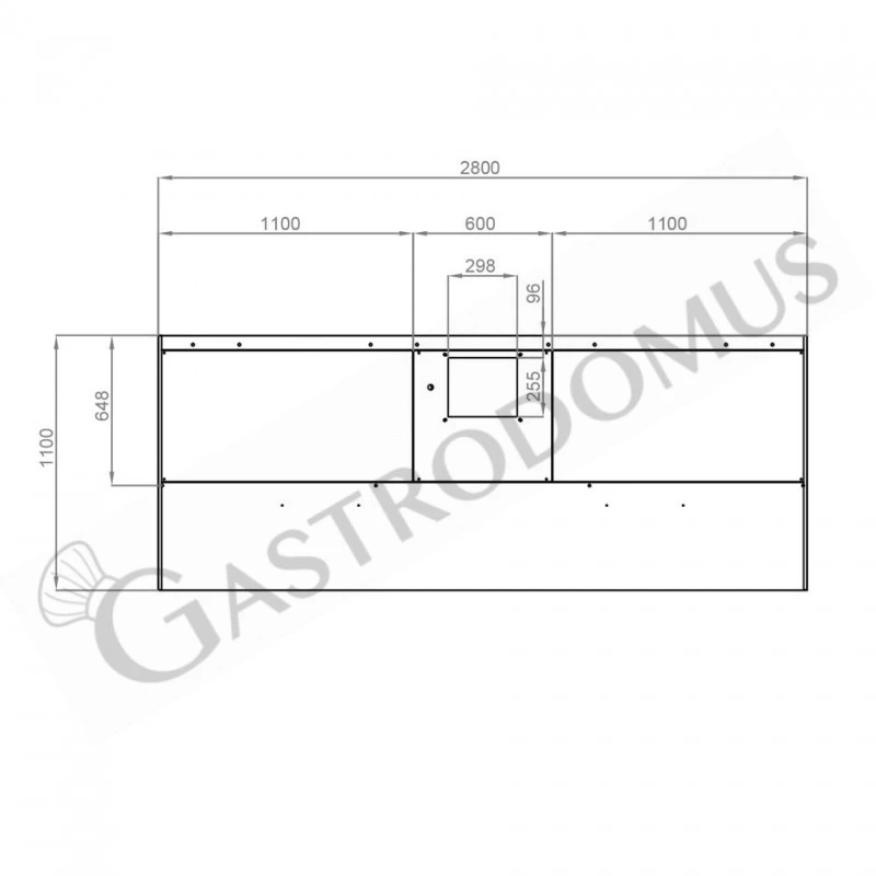 Cappa Snack A Parete Con Motore Full Optional L2800xP1100xH450mm 5 Cappa Snack A Parete Con Motore Full Optional L2800xP1100xH450mm - immagine 3