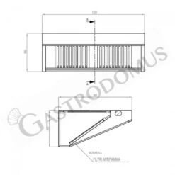 Cappa Snack A Parete Senza Motore L1200xP900xH450mm -Vendite GATRODOMUS cappa snack a parete senza motore l1200xp900xh450mm 3